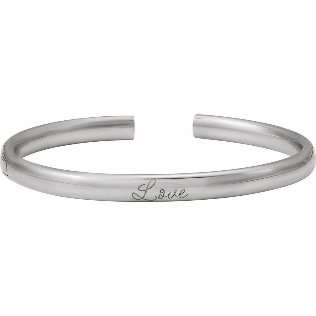5 mm Hinged Cuff Bracelet in 14k white gold