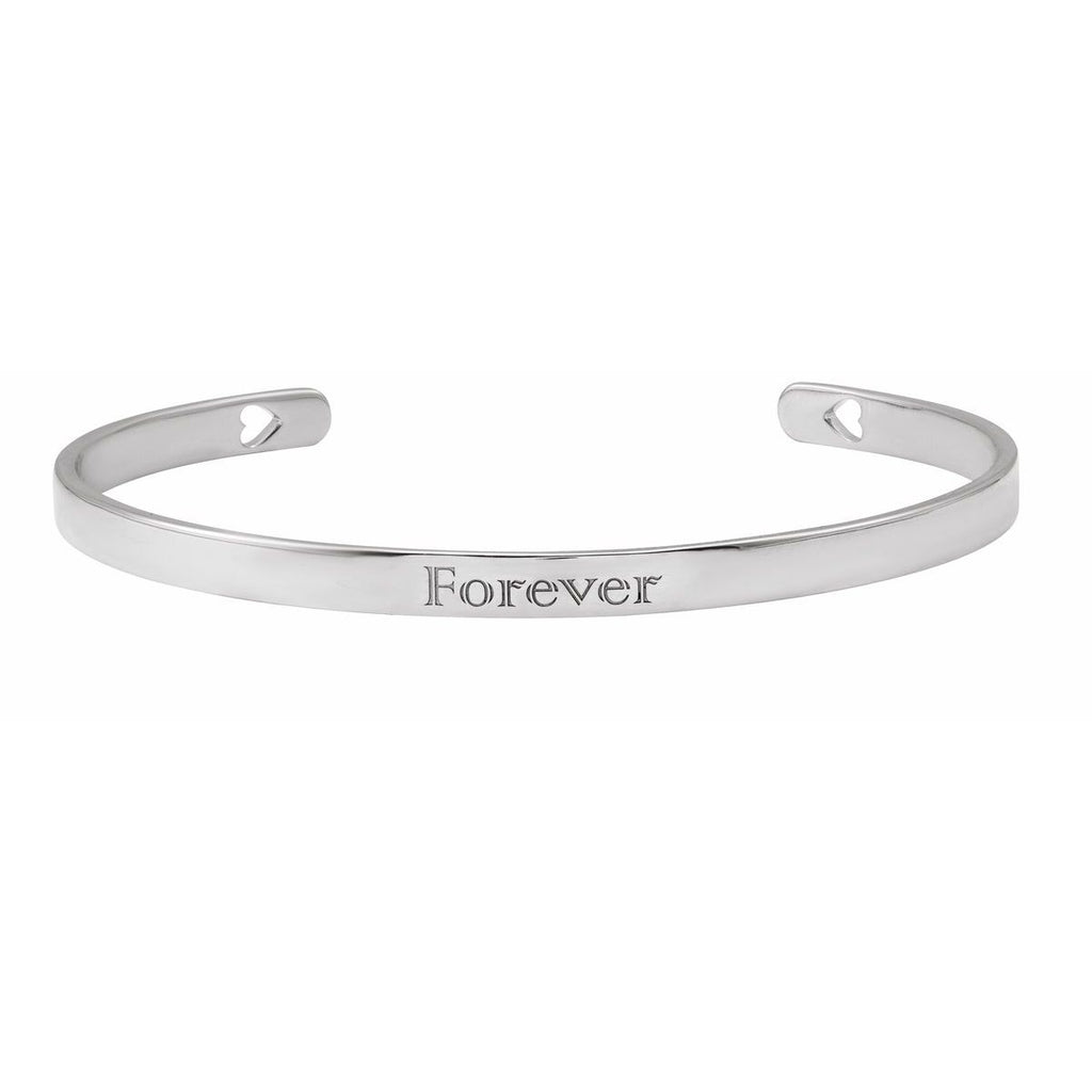 Engravable Pierced Heart Cuff Bracelet in 14k white gold