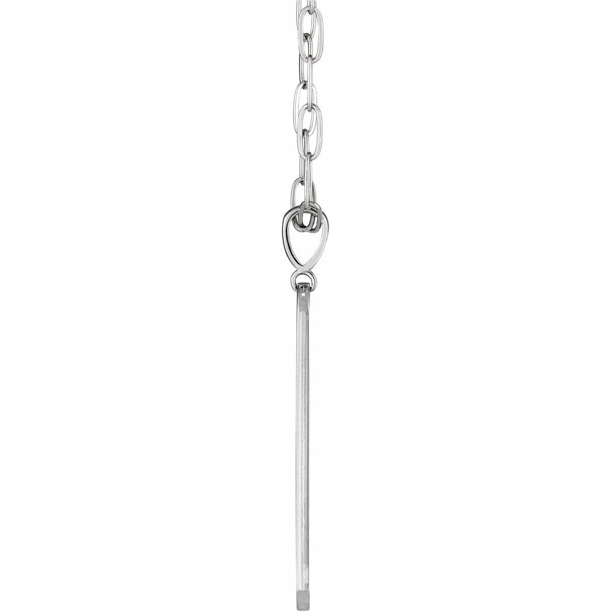 .0075 CTW Natural Diamond Engravable Bar Necklace in 14k white gold
