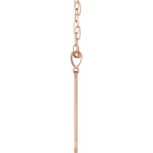 .0075 CTW Natural Diamond Engravable Bar Necklace in 14k rose gold