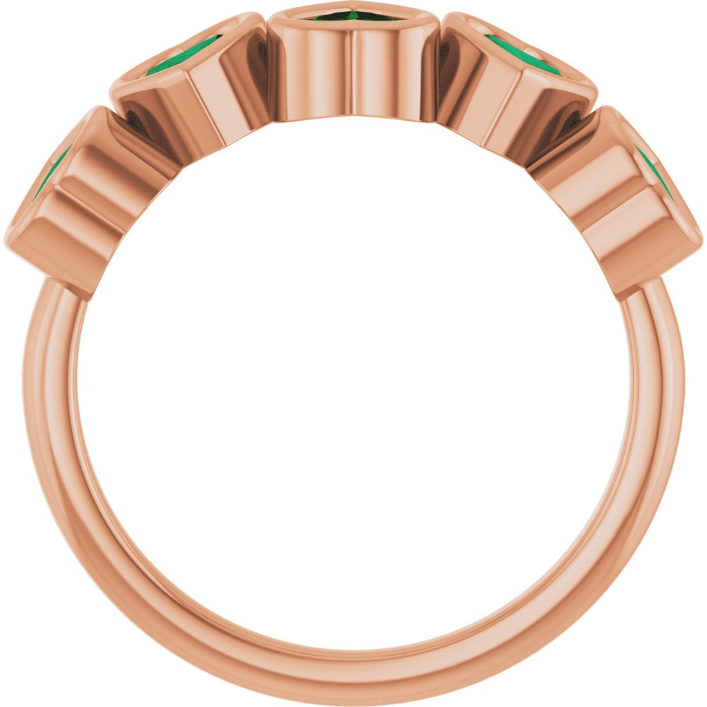 Lab-Grown Emerald Ring in 14k rose gold