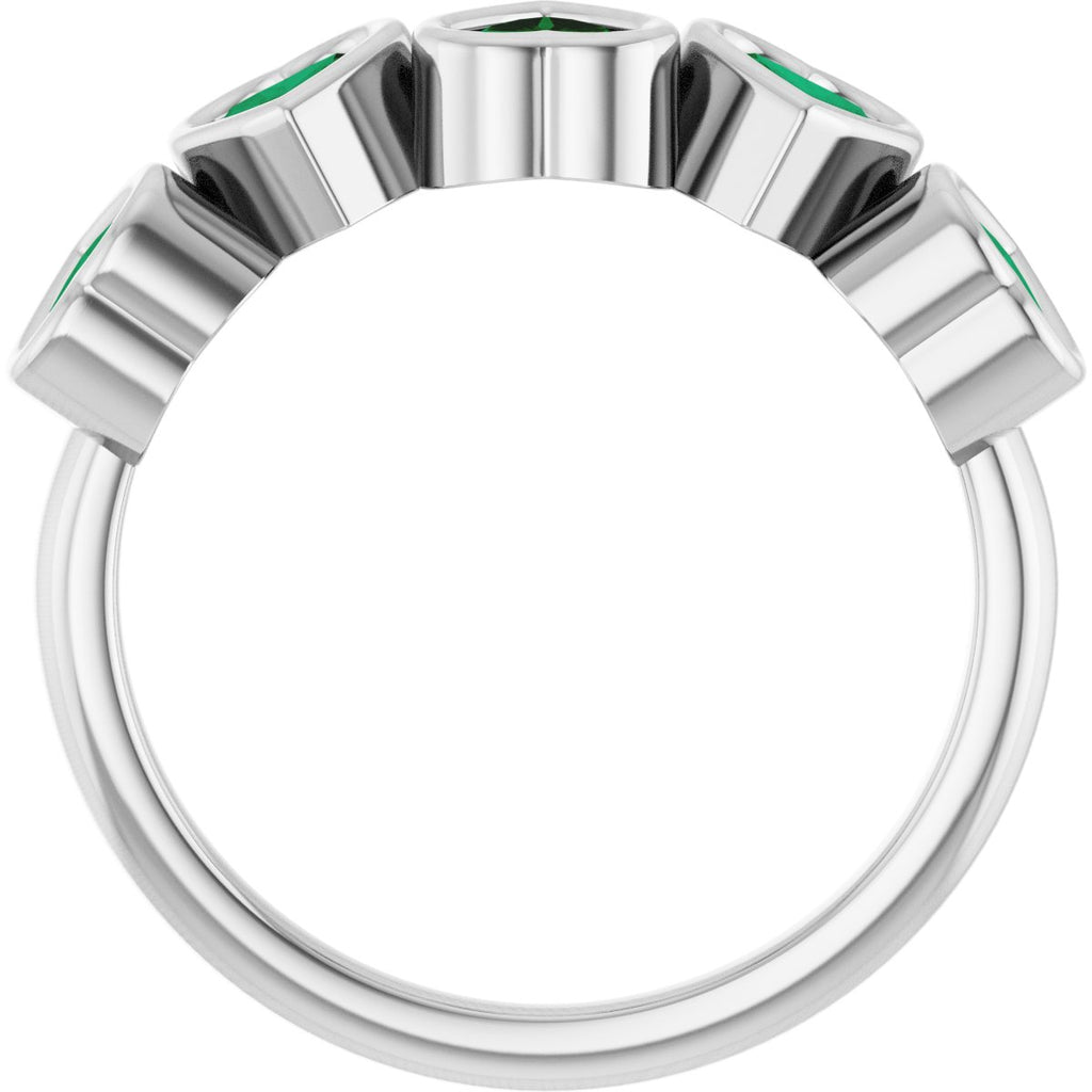 Lab-Grown Emerald Ring in 14k white gold