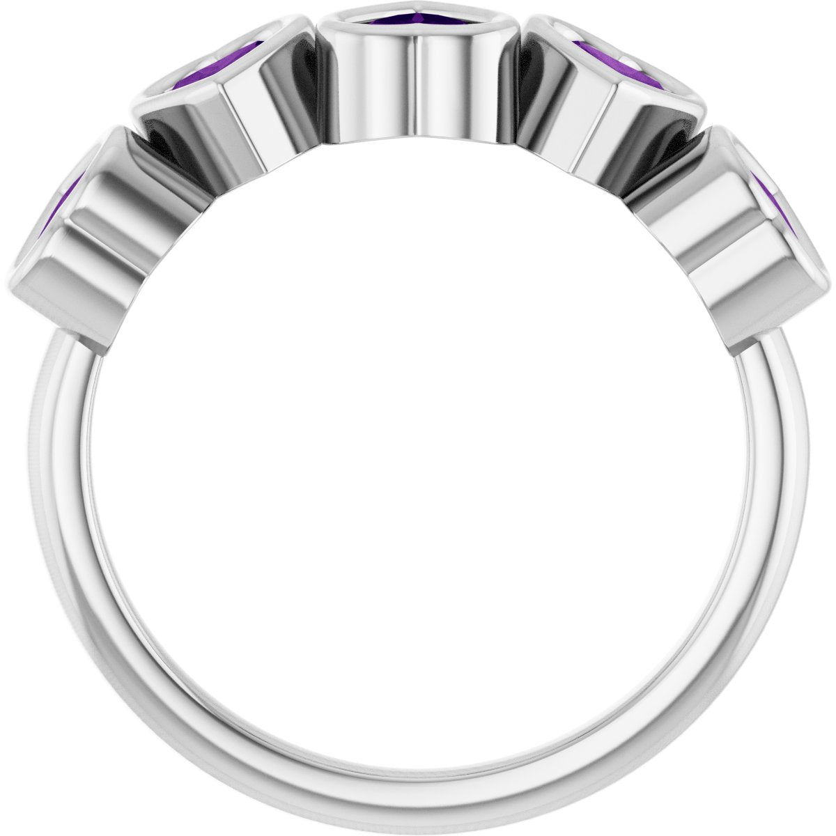 Natural Amethyst Ring in 14k white gold
