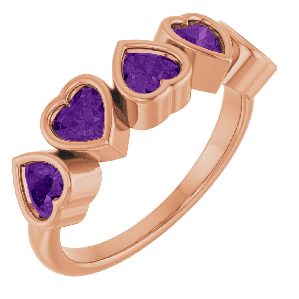 Natural Amethyst Ring in 14k rose gold