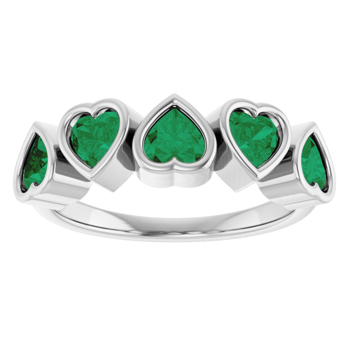 Lab-Grown Emerald Ring in 14k white gold
