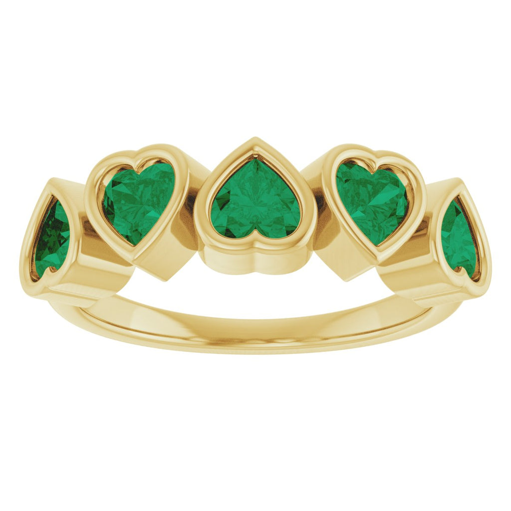 Lab-Grown Emerald Ring in 14k yellow gold