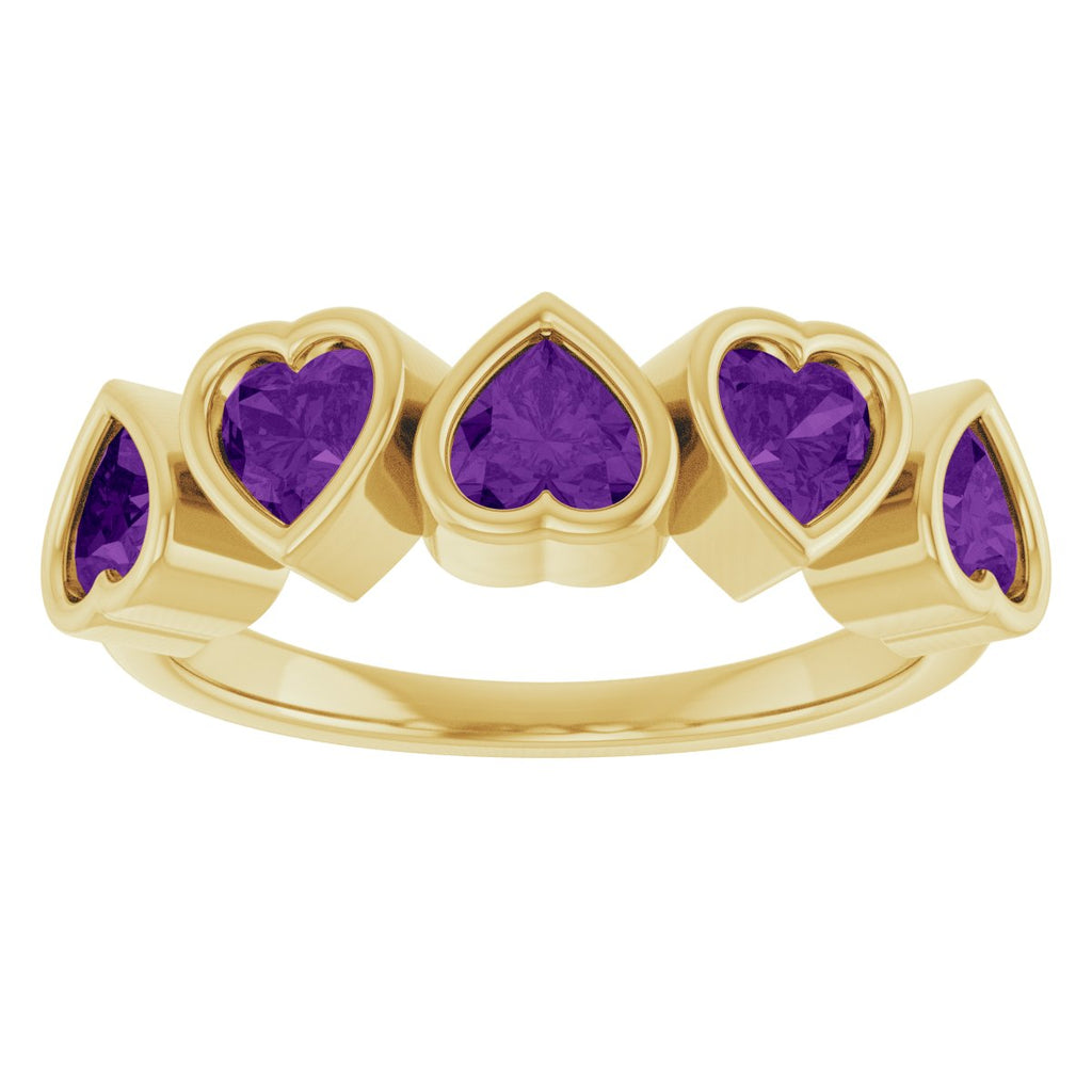 Natural Amethyst Ring in 14k yellow gold