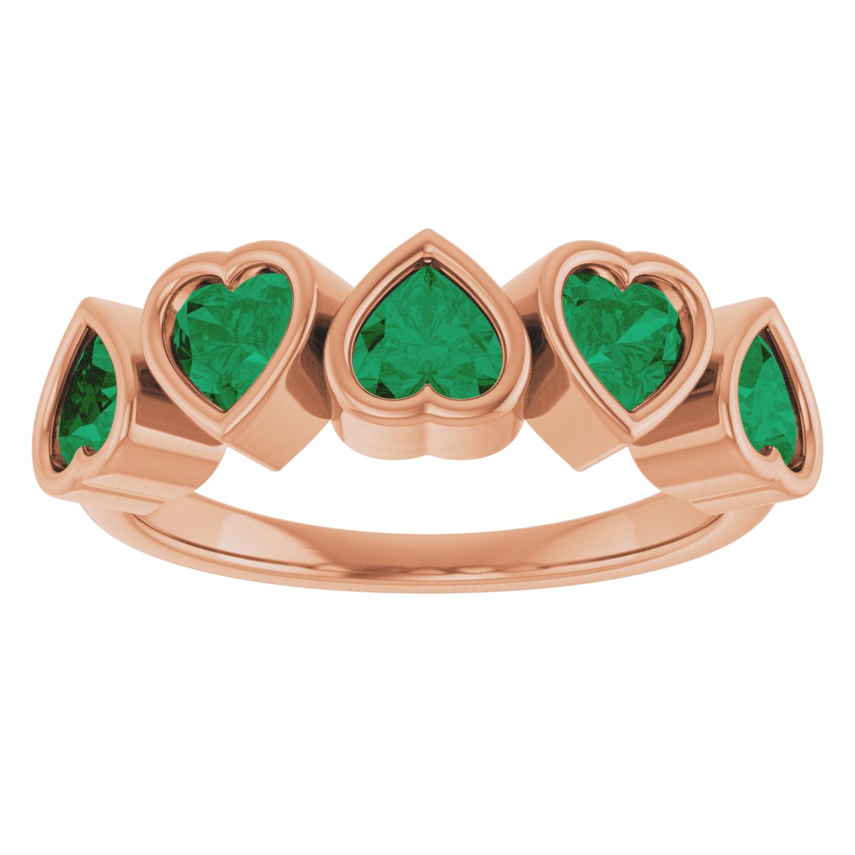 Lab-Grown Emerald Ring in 14k rose gold