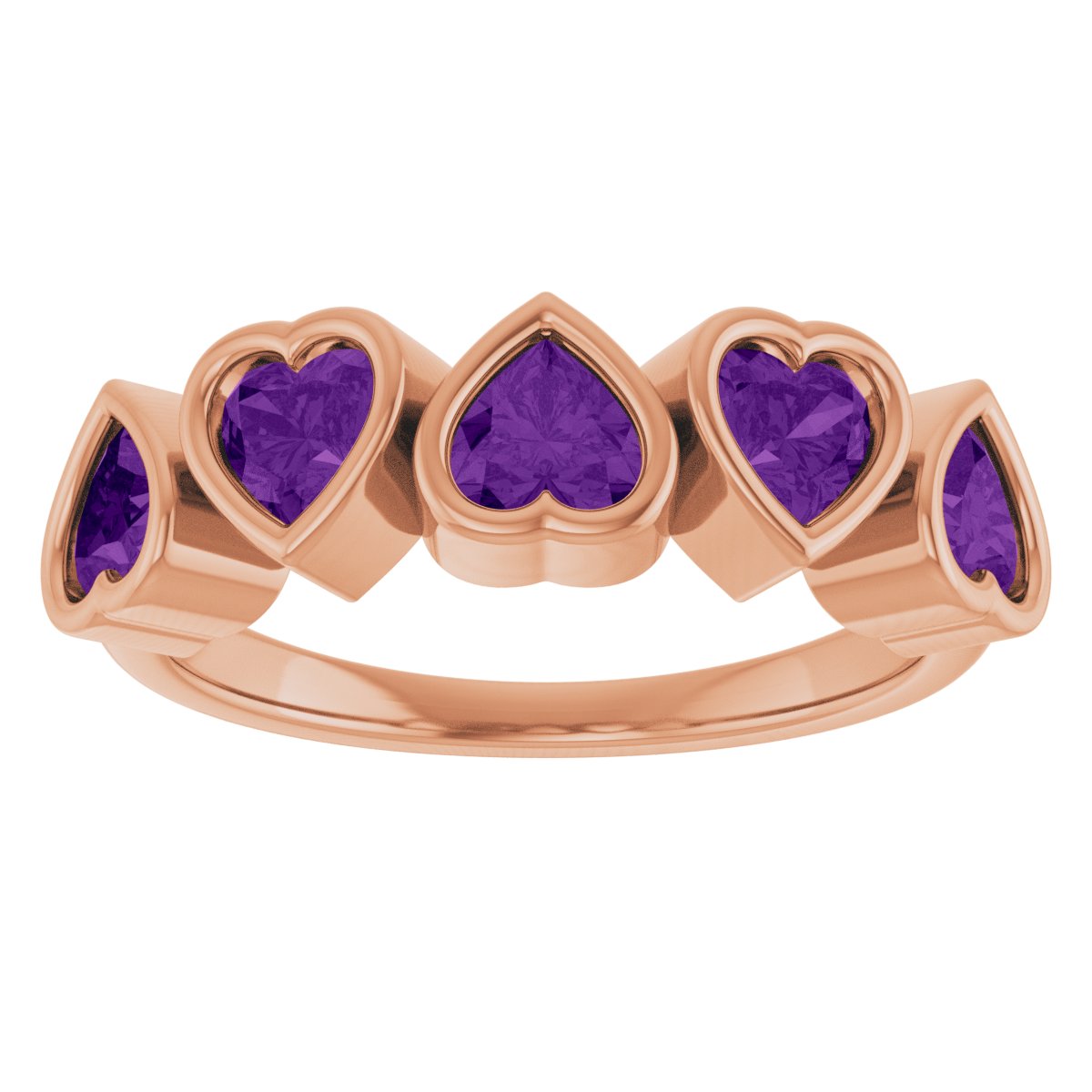 Natural Amethyst Ring in 14k rose gold