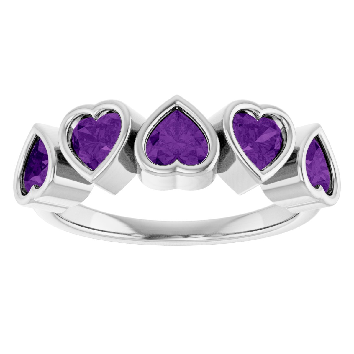 Natural Amethyst Ring in 14k white gold