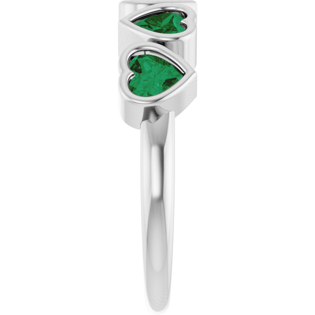 Lab-Grown Emerald Ring in 14k white gold