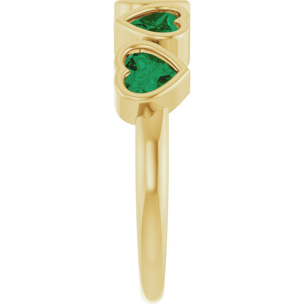 Lab-Grown Emerald Ring in 14k yellow gold