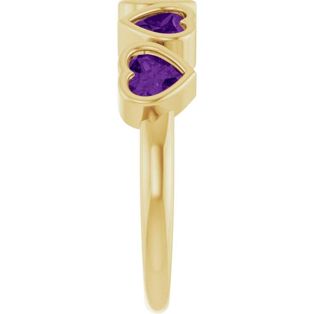 Natural Amethyst Ring in 14k yellow gold
