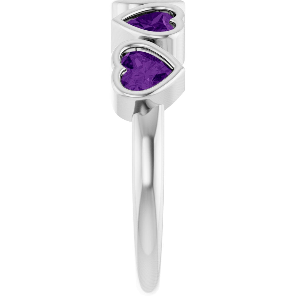 Natural Amethyst Ring in 14k white gold