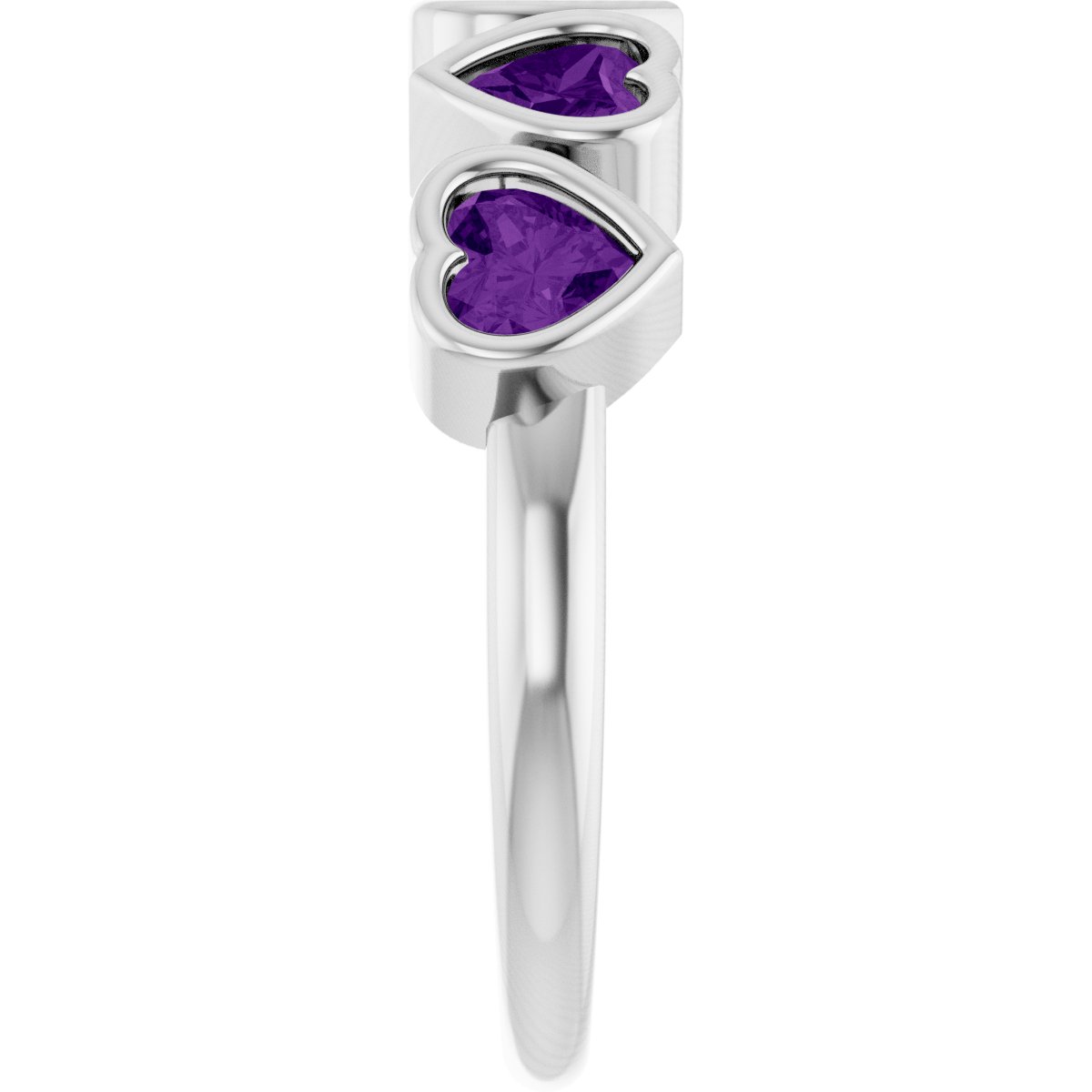 Natural Amethyst Ring in 14k white gold