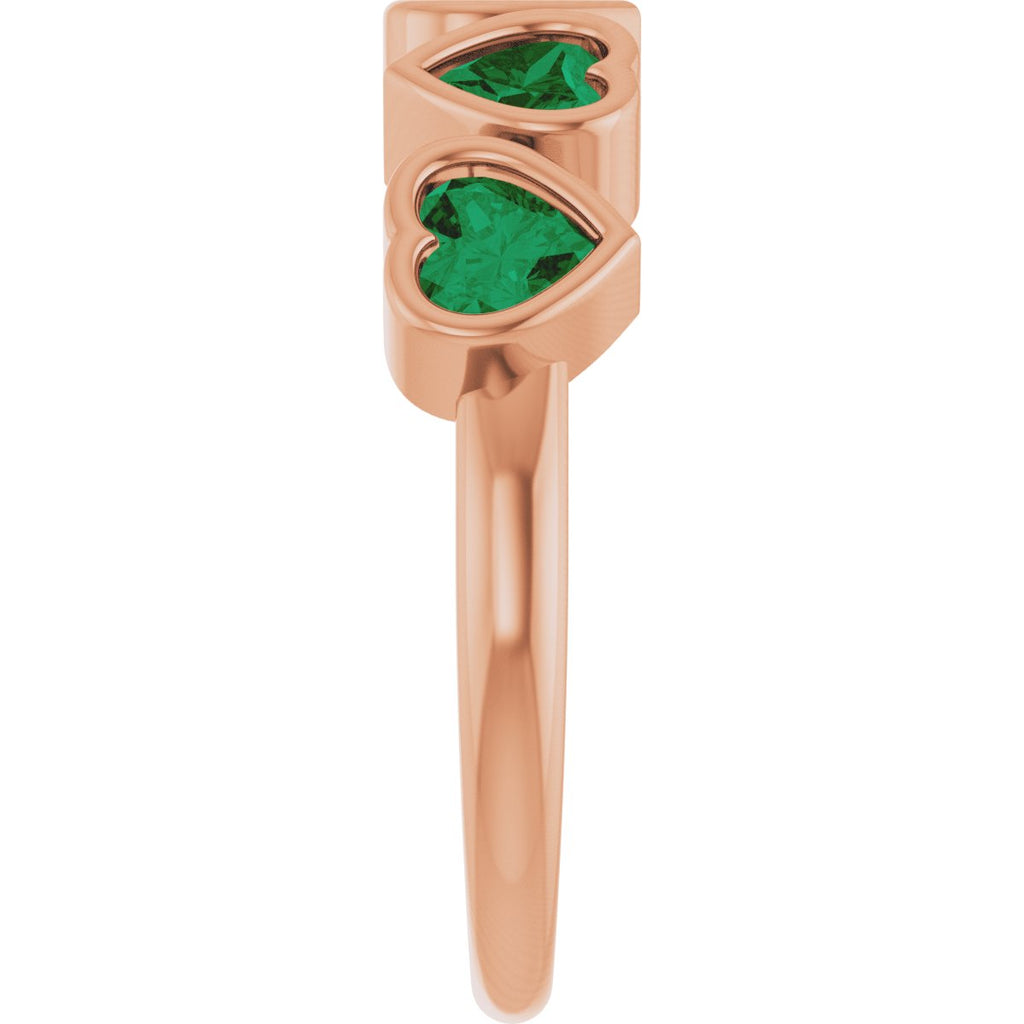 Lab-Grown Emerald Ring in 14k rose gold