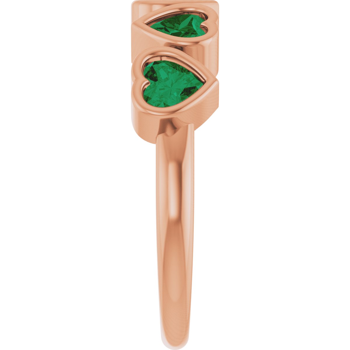 Lab-Grown Emerald Ring in 14k rose gold