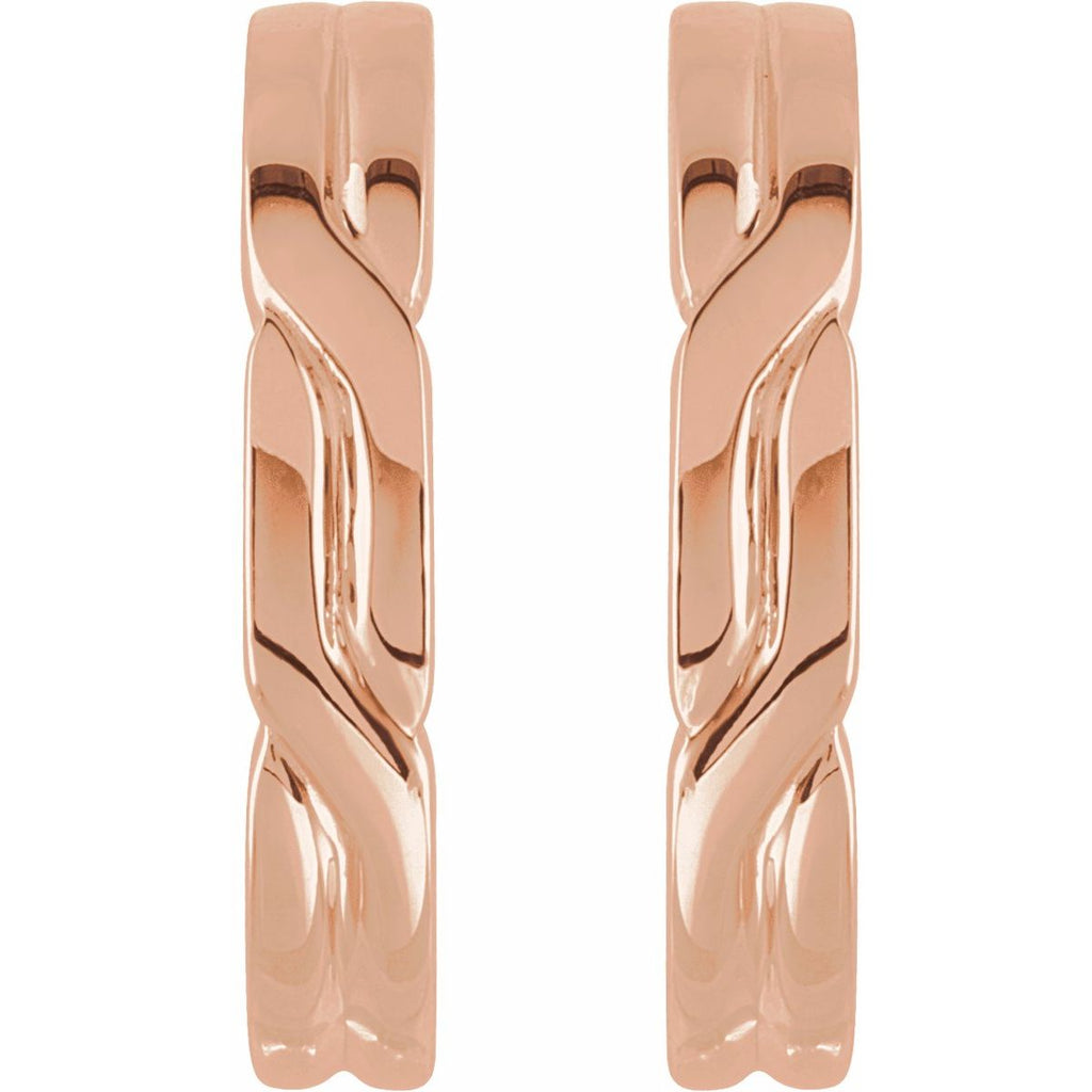 J-Hoop Earrings in 14k rose gold