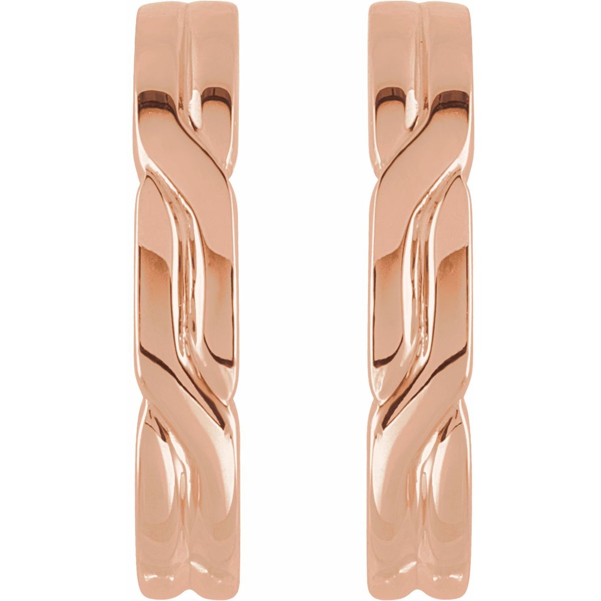 J-Hoop Earrings in 14k rose gold