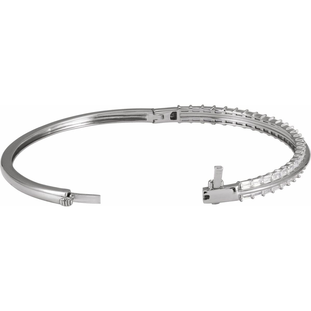 2 1/6 CTW Lab-Grown Diamond Bangle Bracelet in 14k white gold