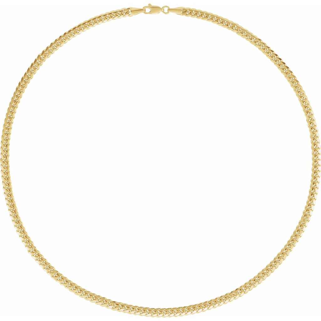 4.35 mm Miami Cuban Curb Chain in 14k yellow gold