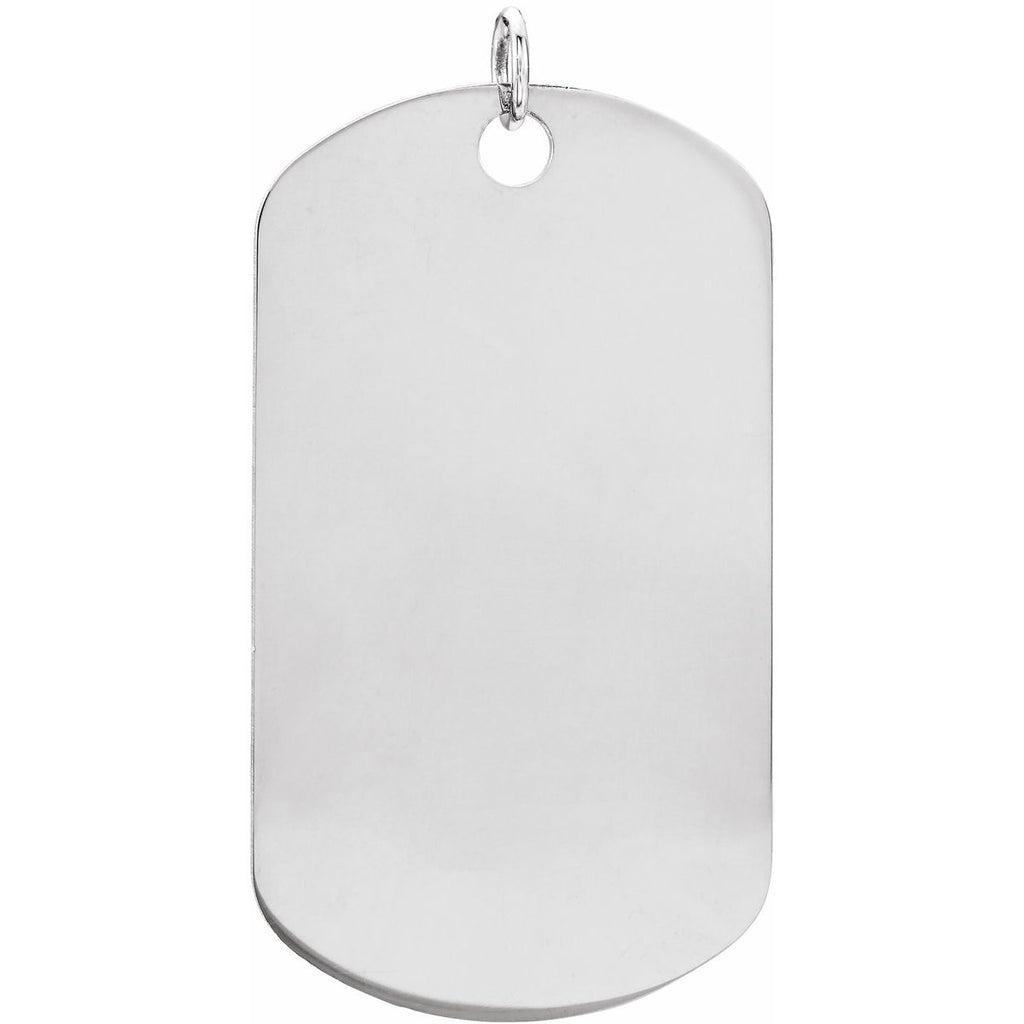 Engravable Dog Tag Pendant in 14k white gold