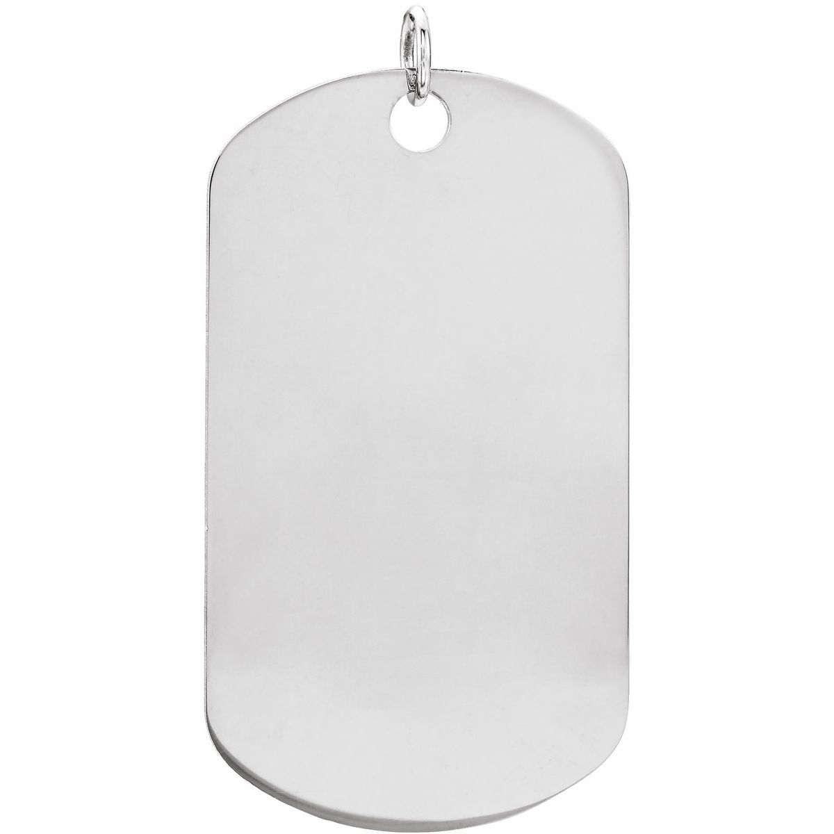 Engravable Dog Tag Pendant in 14k white gold