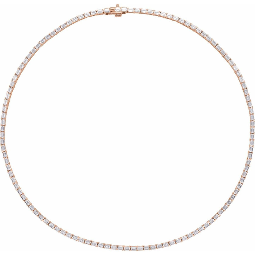 11 3/4 CTW Lab-Grown Diamond Line Necklace in 14k rose gold