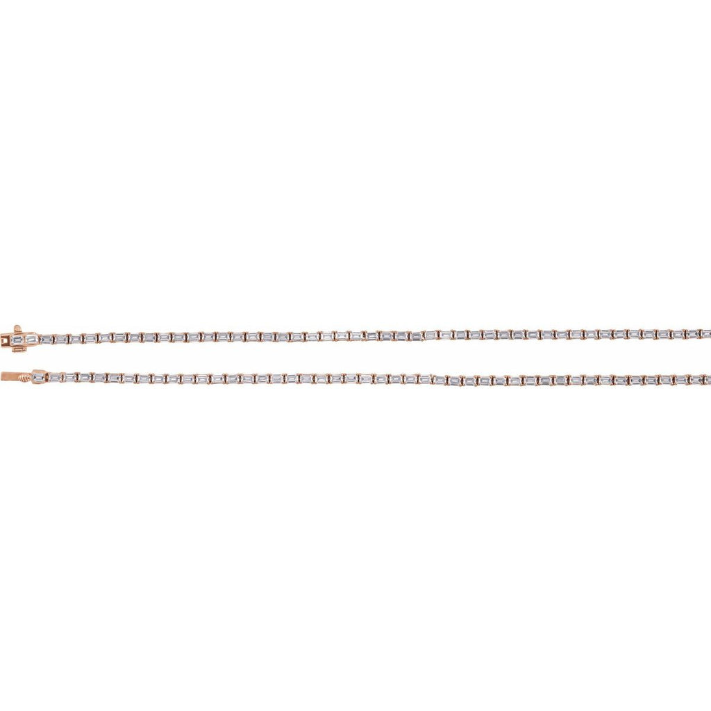 11 3/4 CTW Lab-Grown Diamond Line Necklace in 14k rose gold
