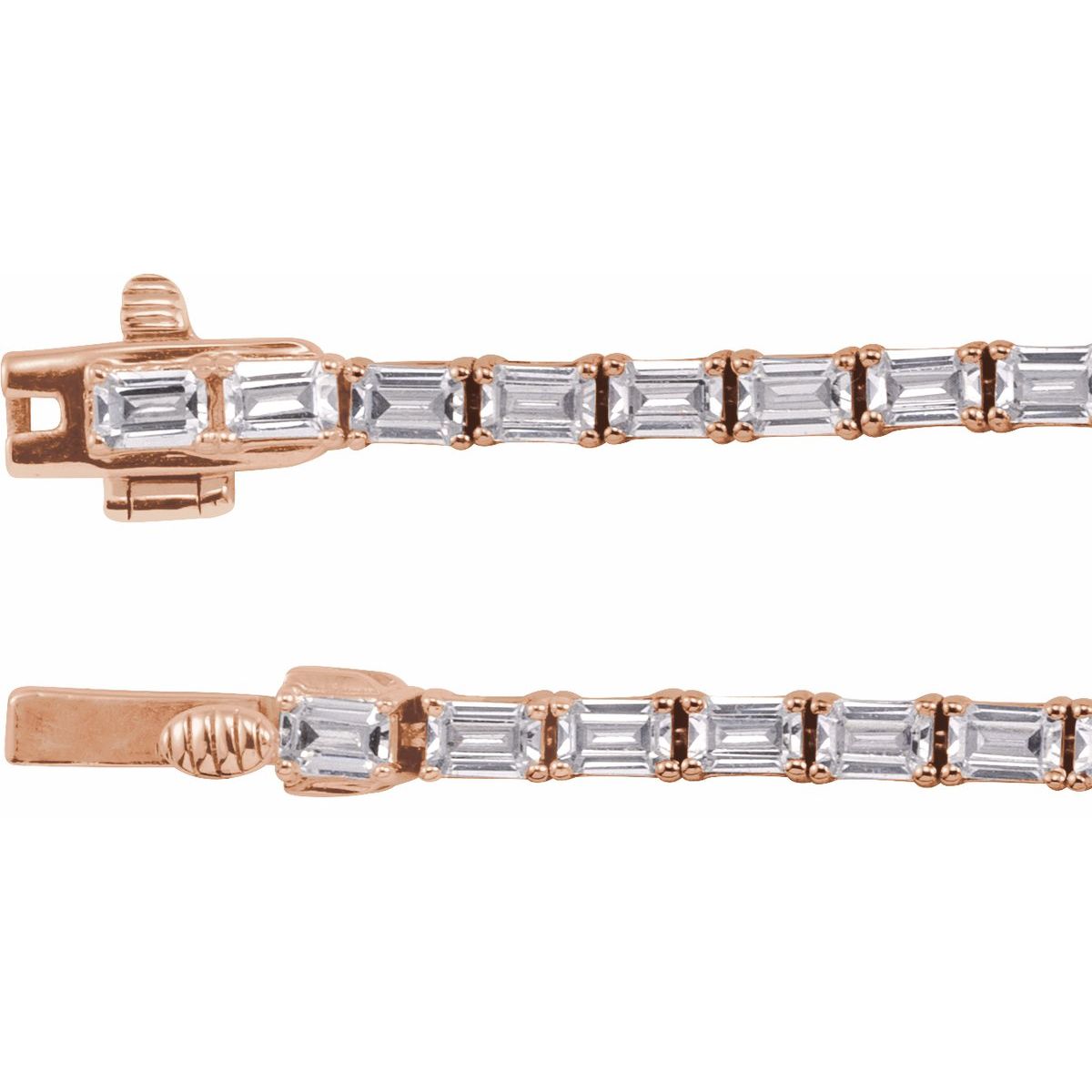 11 3/4 CTW Lab-Grown Diamond Line Necklace in 14k rose gold