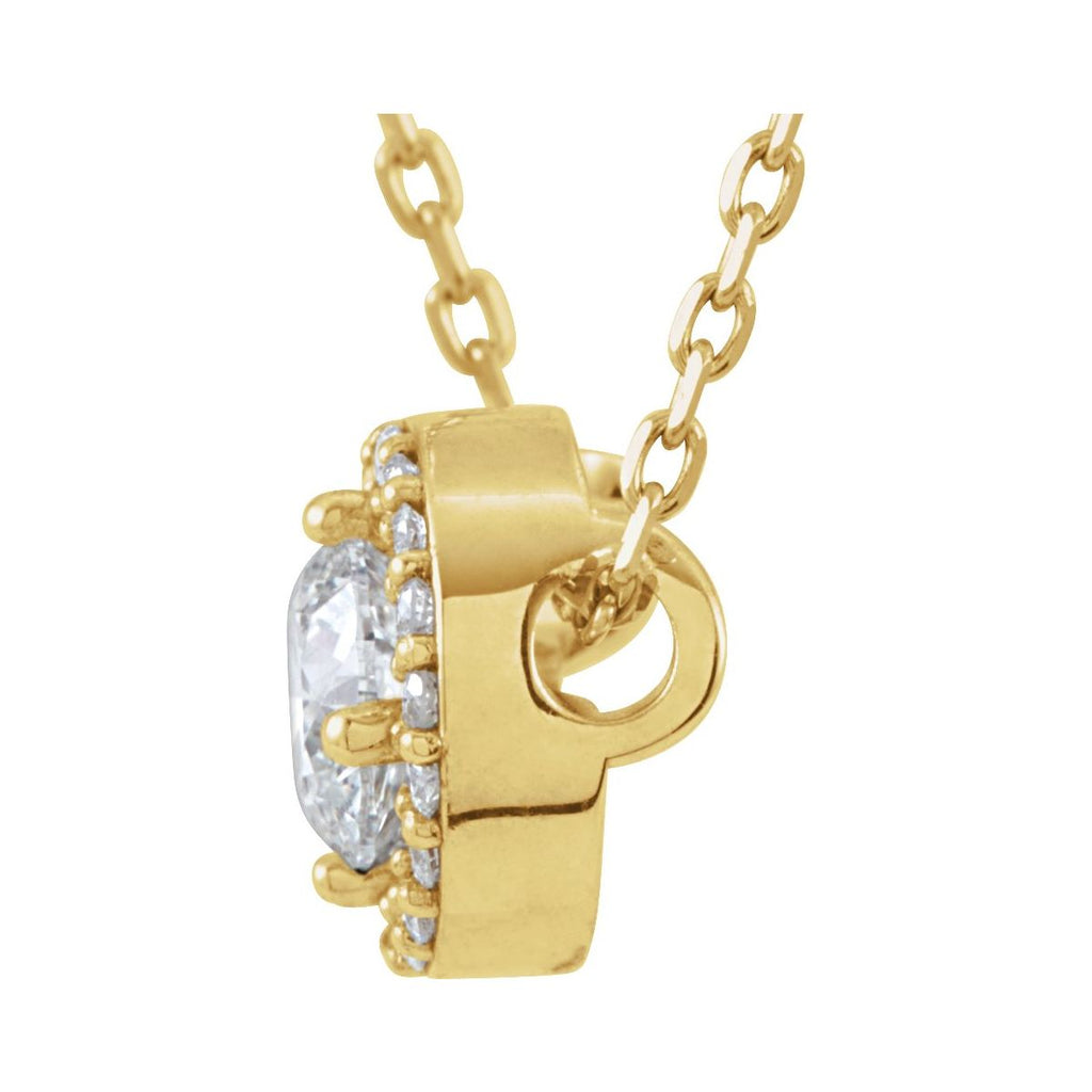 1/5 CTW Natural Diamond Halo-Style Necklace in 14k yellow gold