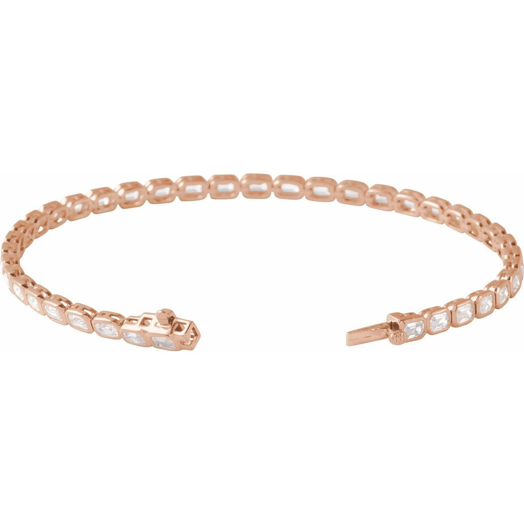 6 1/4 CTW Lab-Grown Diamond Line Bracelet in 14k rose gold