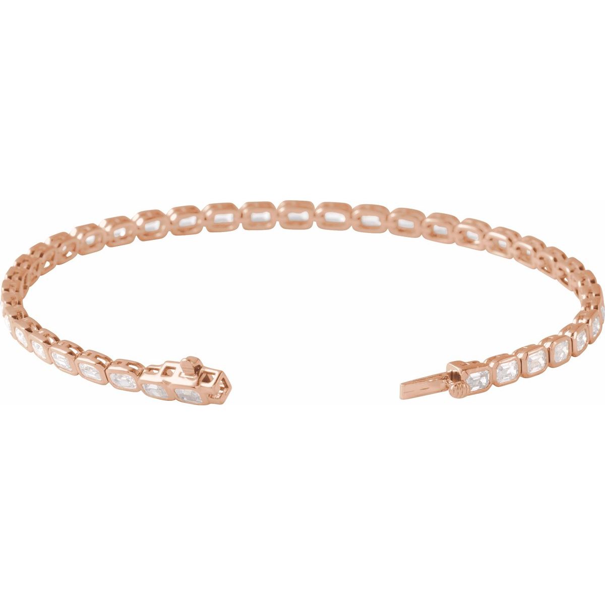 6 1/4 CTW Lab-Grown Diamond Line Bracelet in 14k rose gold