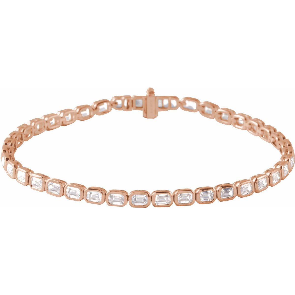 6 1/4 CTW Lab-Grown Diamond Line Bracelet in 14k rose gold