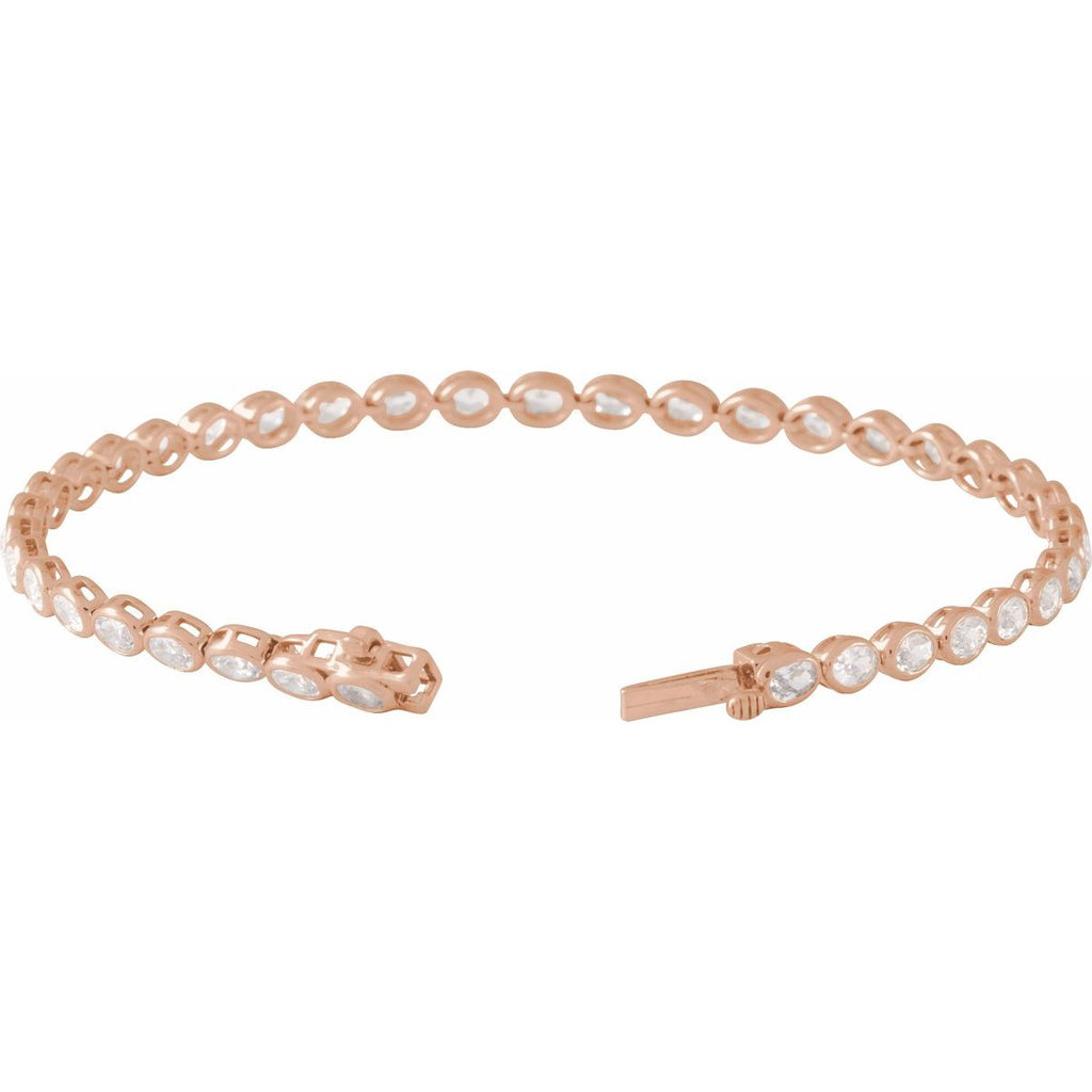 4 9/10 CTW Lab-Grown Diamond Line Bracelet in 14k rose gold