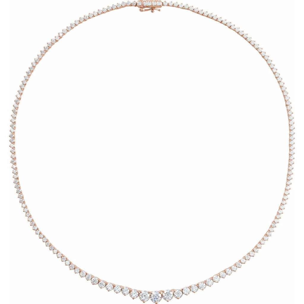9 1/2 CTW Lab-Grown Diamond Line Necklace in 14k rose gold