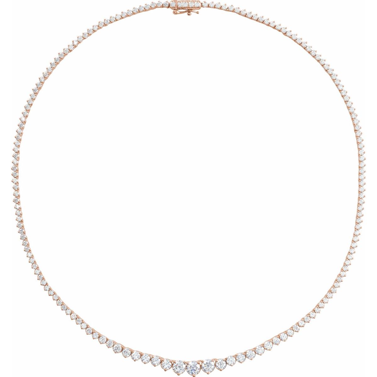 9 1/2 CTW Lab-Grown Diamond Line Necklace in 14k rose gold