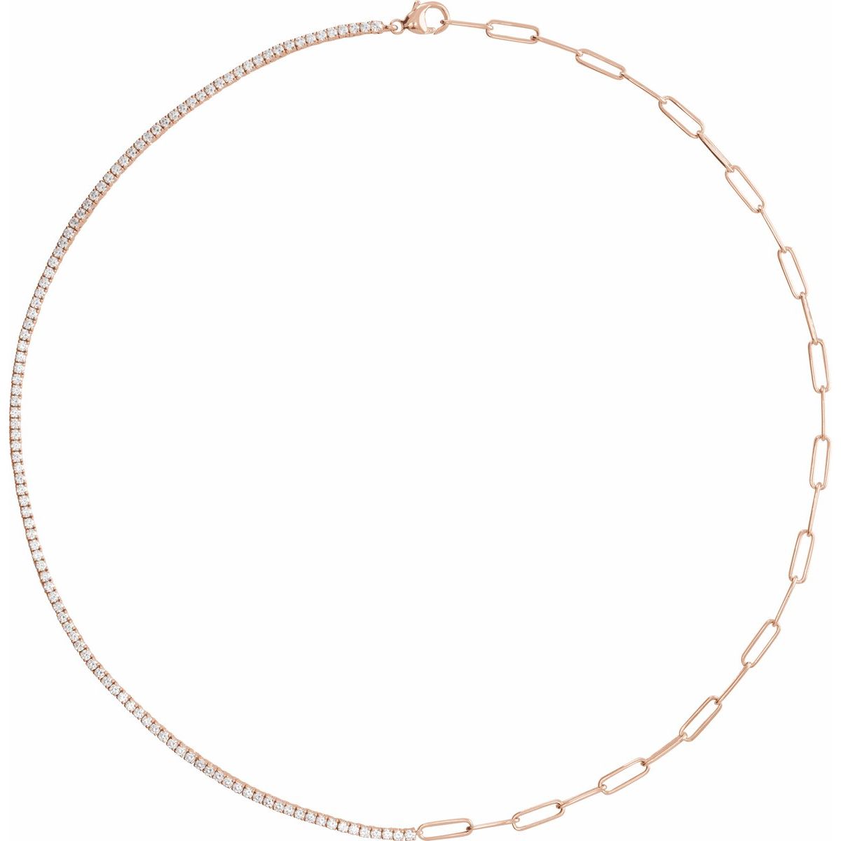 3 1/4 CTW Lab-Grown Diamond Line Necklace in 14k rose gold