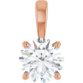 Natural Diamond Solitaire Pendant in 14k rose gold