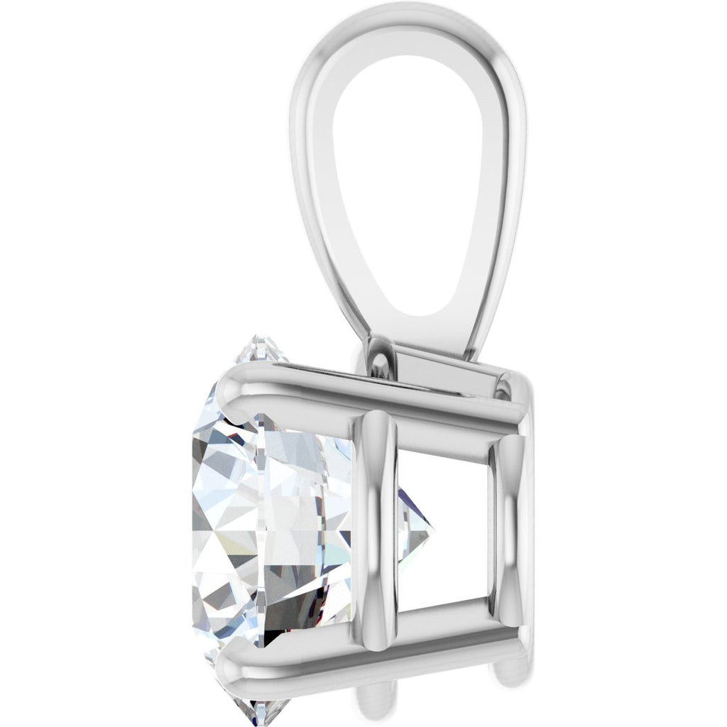 Natural Diamond Solitaire Pendant in 14k white gold