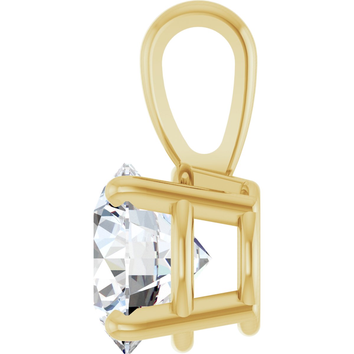 Lab-Grown Diamond Solitaire Pendant in 14k yellow gold