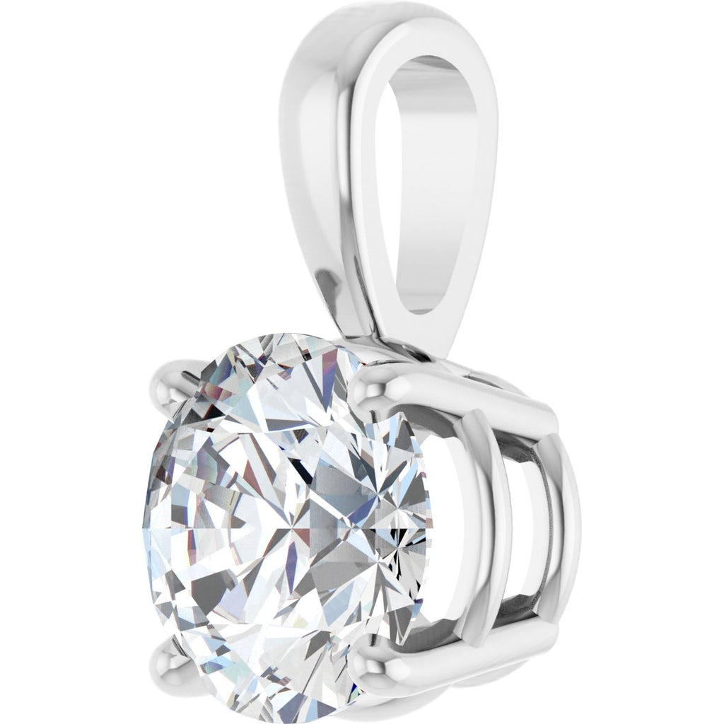 Lab-Grown Diamond Solitaire Pendant in 14k white gold