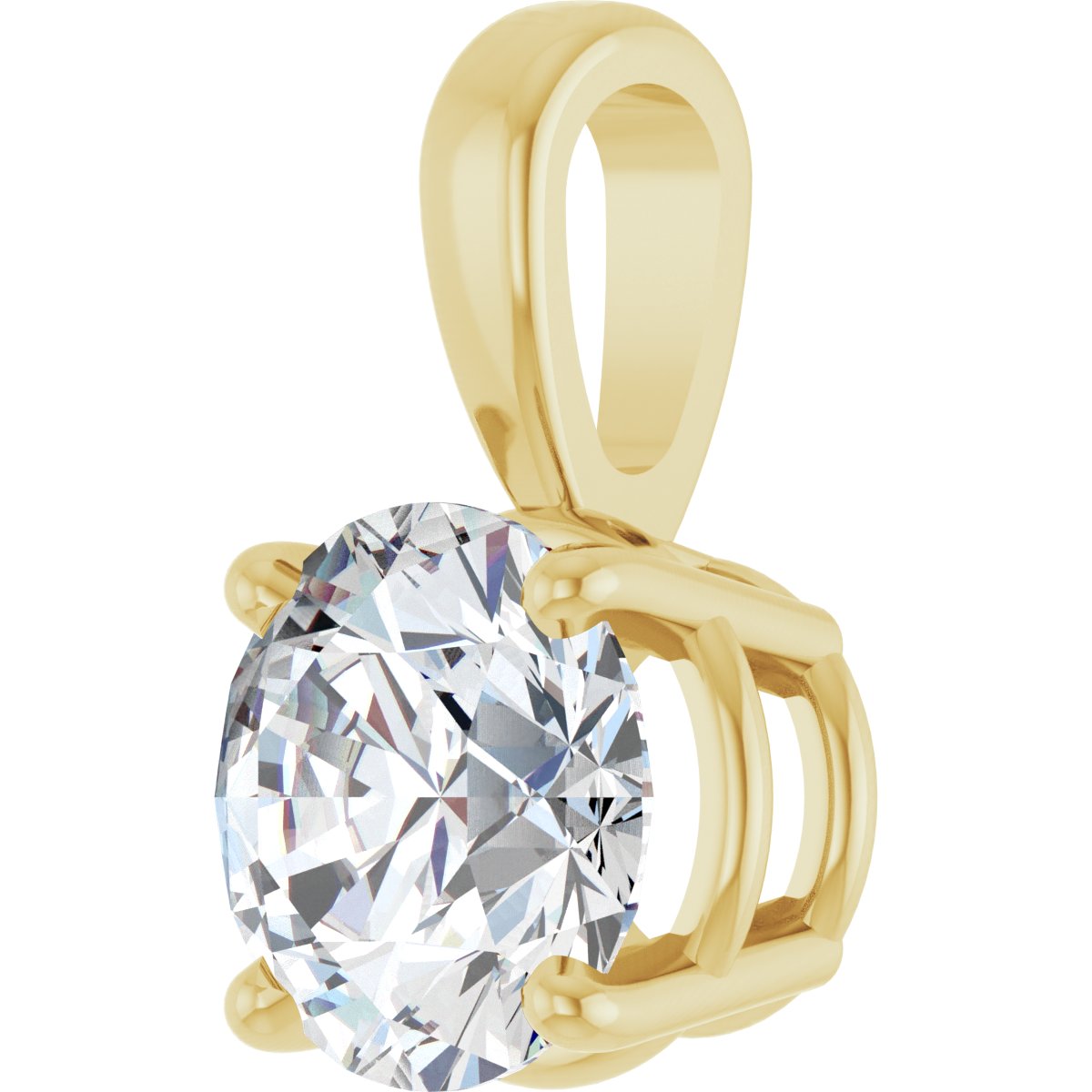 Natural Diamond Solitaire Pendant in 14k yellow gold