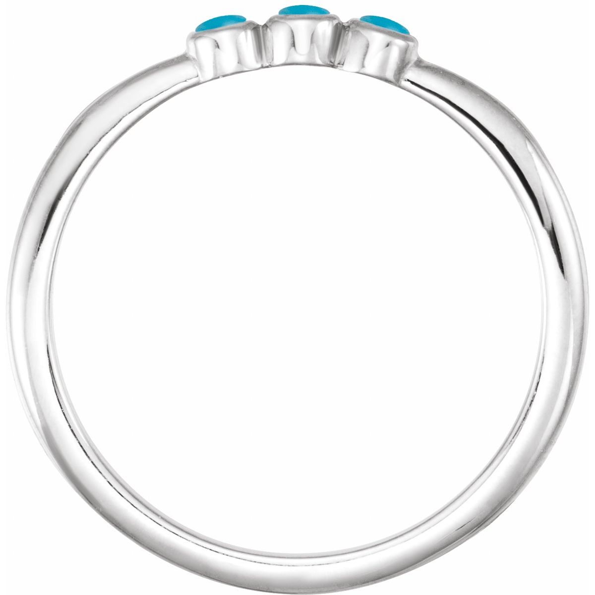 Natural Turquoise Stackable Ring in 14k white gold