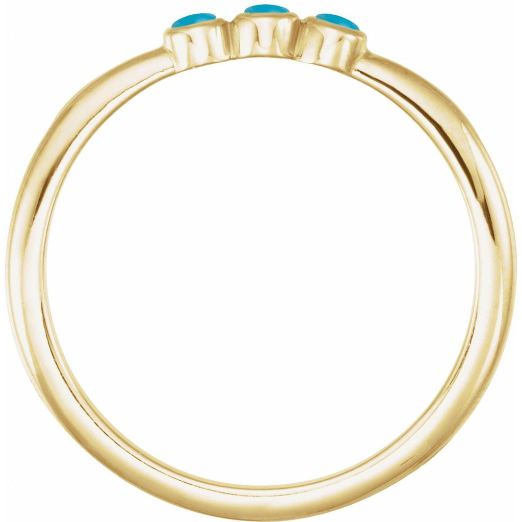 Natural Turquoise Stackable Ring in 14k yellow gold