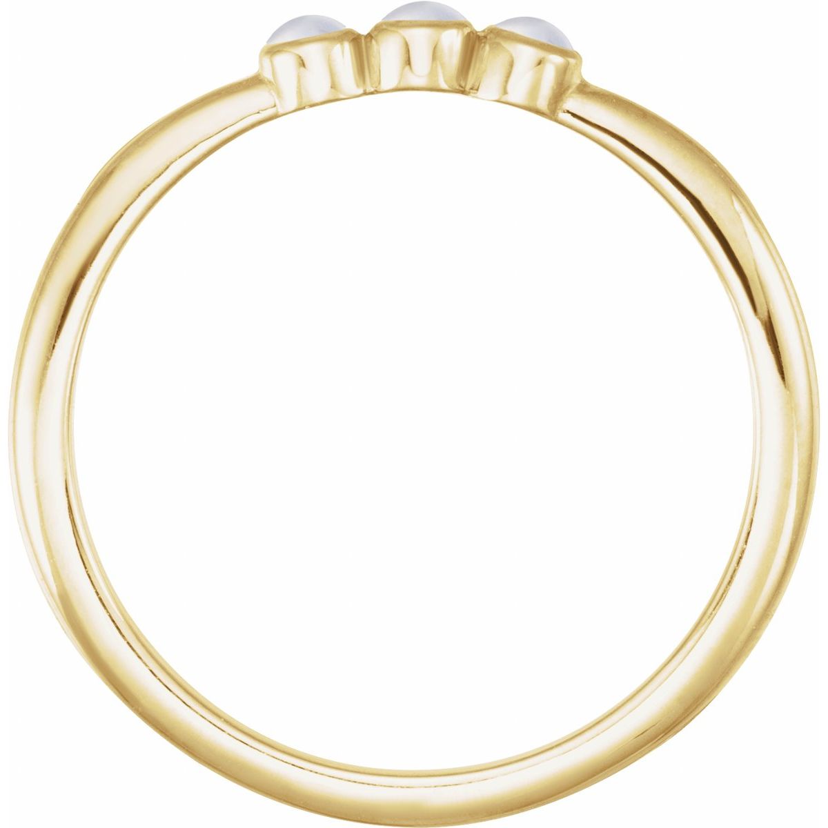 Natural Rainbow Moonstone Stackable Ring in 14k yellow gold