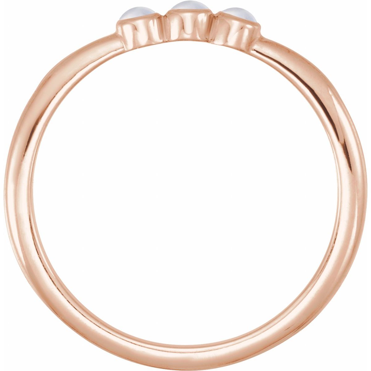 Natural Rainbow Moonstone Stackable Ring in 14k rose gold