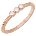 Natural Rainbow Moonstone Stackable Ring in 14k rose gold