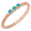 Natural Turquoise Stackable Ring in 14k rose gold