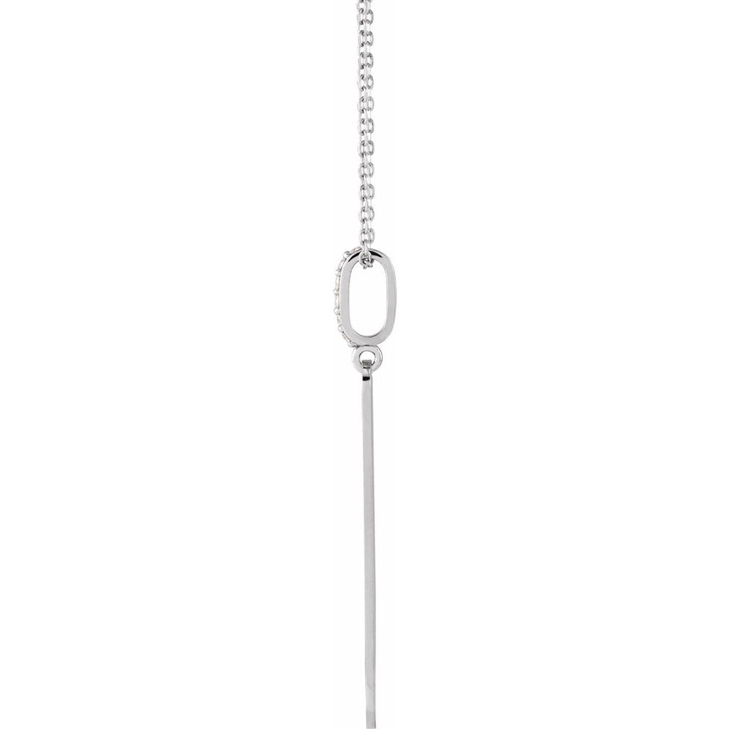 .05 CTW Natural Diamond Engravable Bar Necklace